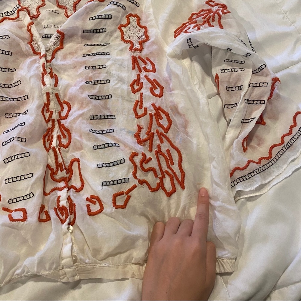 Free People Mayfair embroidery button up top - Picture 3 of 3